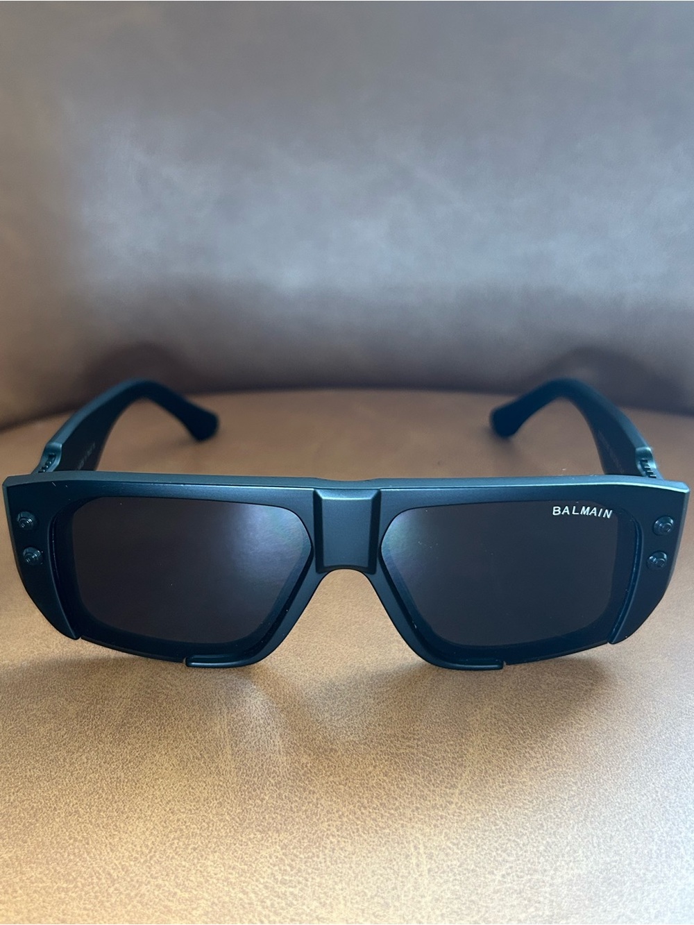Balmain Black Rectangular Sunglasses